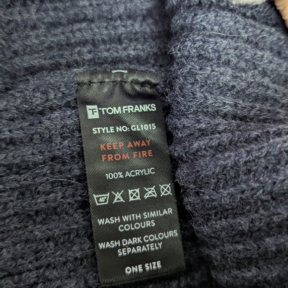 Classic Blue Ribbed Beanie - Picture 3 of 3